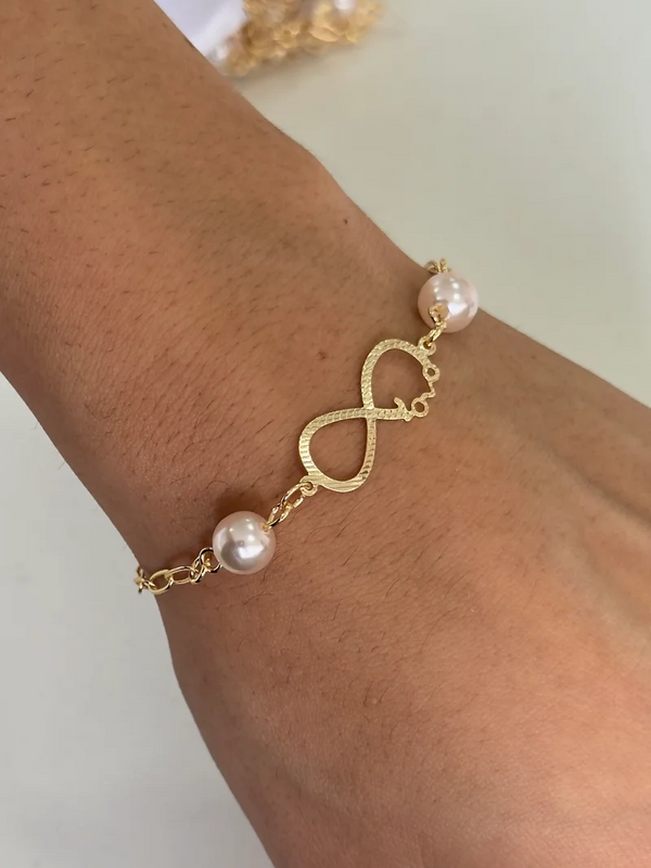 PULSEIRA PÉROLA E INFINITO - FOLHEADO