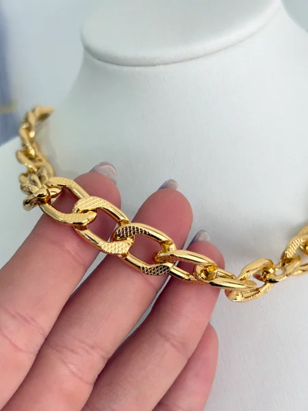 COLAR CORRENTE ELOS - FOLHEADO