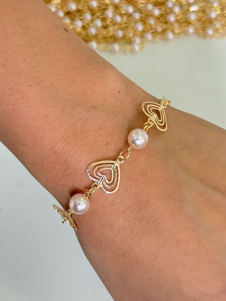 PULSEIRA PÉROLAS - FOLHEADO