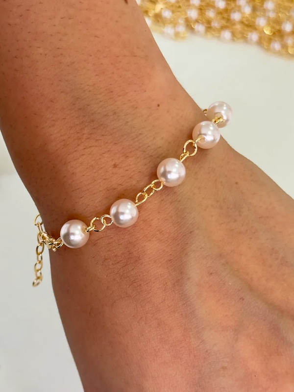 PULSEIRA PÉROLAS - FOLHEADO