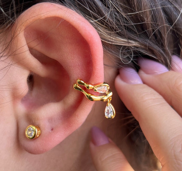 PIERCING FAKE GOTA PENDURADA- FOLHEADO