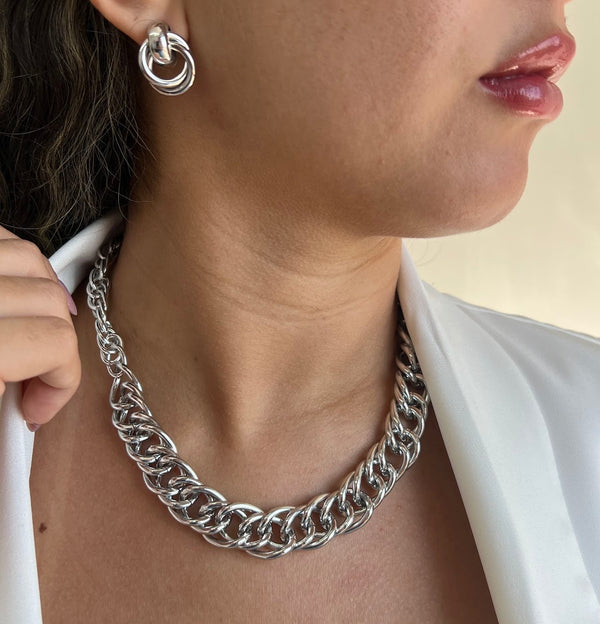 COLAR CORRENTE DUPLA- BIJU FINA