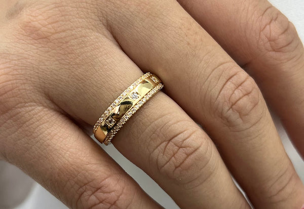 ANEL CLÁSSICO CRAVEJADO - BIJU FINA