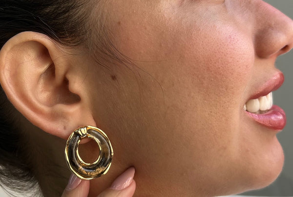 BRINCO ARGOLA VAZADO - BIJU FINA